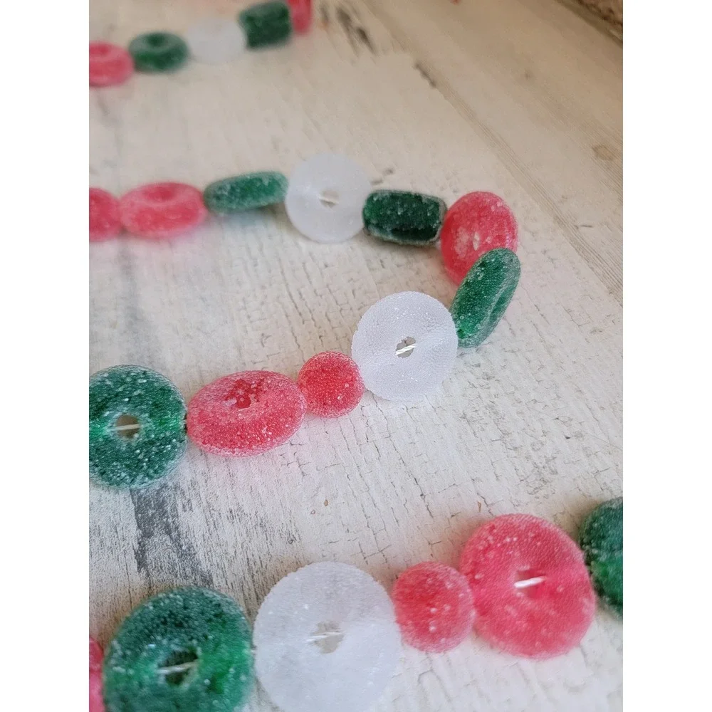 Unique vintage candy garland pieces hanging Xmas home decor set